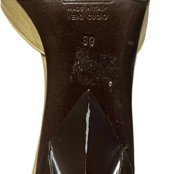 Gorgeous Guissepe Zanotti Cream Colored Leather Mules Like New Size 39 US 8 - Picture 12 of 13